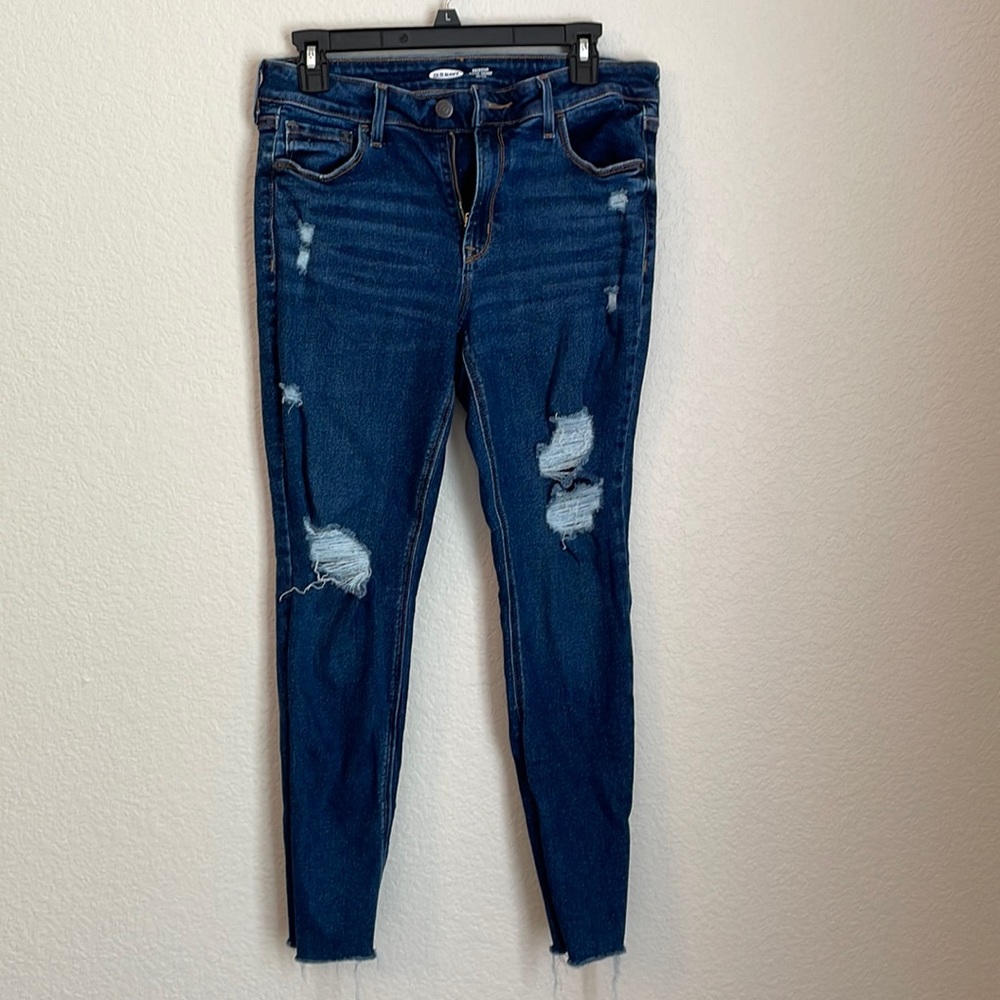 Super Skinny Mid Rise Distressed Jeans
